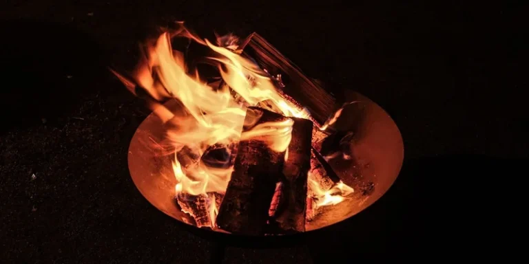 A close-up view of a campfire